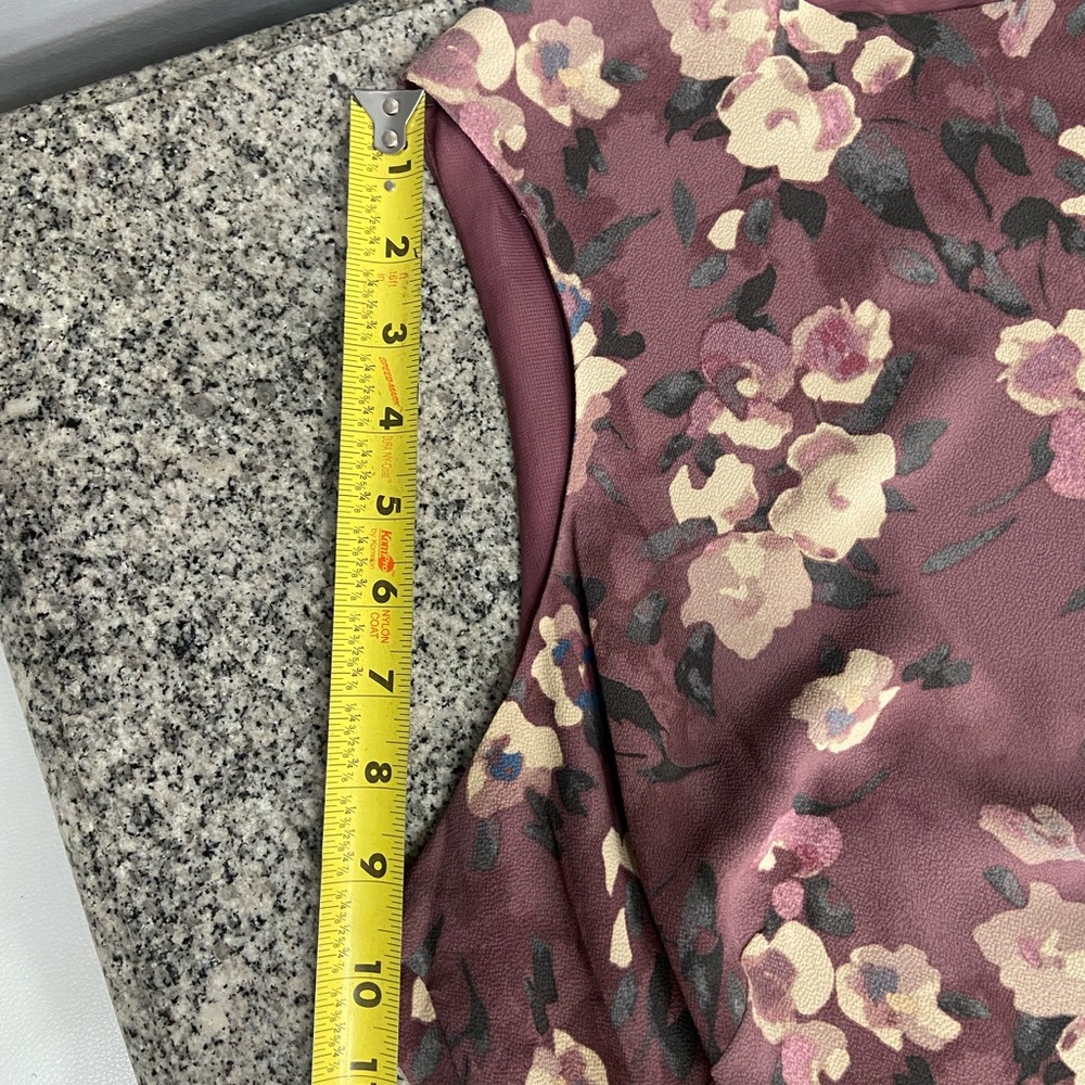 LAUREN Ralph Lauren Purple Floral Fit & Flare Midi Dress Womens 18W Classic - Picture 13 of 16